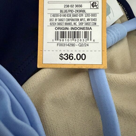 Kona Sol Women's Colorblock Blue Navy Cut Out One Piece Swimsuit NEW! - Picture 10 of 11